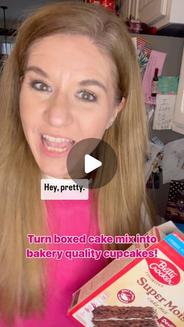 Self Care Coach for +40 "Middle Moms" on Instagram: "Hey Pretty! My secret to making semi-homemade cupcakes.  Everyone always asks me for my cupcake 🧁 recipe. And I always laugh because it’s a box mix just jazzed up!  🧁use a boxed cake mix 🧁add an extra egg 🥚  🧁use melted butter 🧈 instead of oil 🧁use equal parts milk 🥛 instead of water 💧  Bake to box instructions and enjoy!!!! #semihomemade #cupcakerecipe #kitchenhacks #cupcakes #easycooking" Cupcake Hacks Boxed Cake, Moist Chocolate Cupcakes Box Cake Mixes, Boxed Cake Cupcakes, Boxed Cupcakes Better, How To Make Box Cake Mix Taste Like Home Made, Box Cupcakes Taste Homemade, Box Cupcakes Better, Cake Box Cupcakes, Cupcakes From Box Cake Mixes