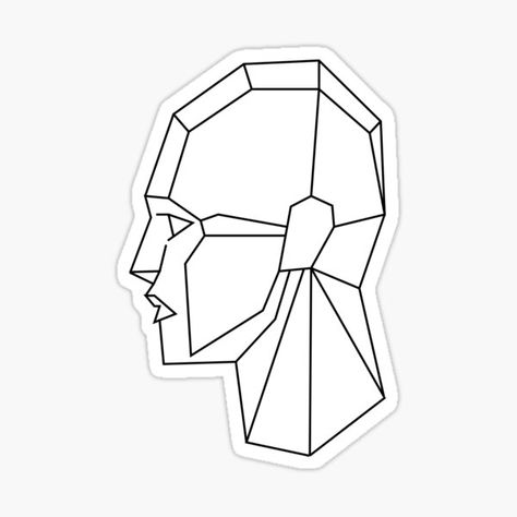 "Face Drawing Straight Lines" Sticker by GoyaM | Redbubble Straight Line Drawing, Drawing Straight Lines, Face Lines, Design Aesthetics, Art Template, Straight Line, Line Sticker, Straight Lines, Face Drawing