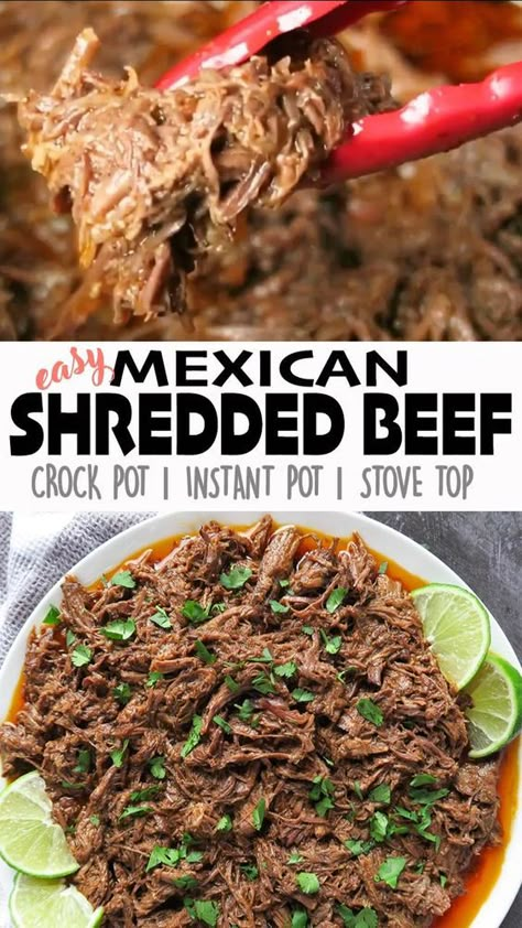 Dinner Recipes Mexican, Crock Pot Mexican, Air Fryer Recipes Healthy Low Carb, Mexican Shredded Beef, Spinach Pizza, Clean Blackheads, Tastemade Recipes, Recipes Mexican, Chicken Healthy