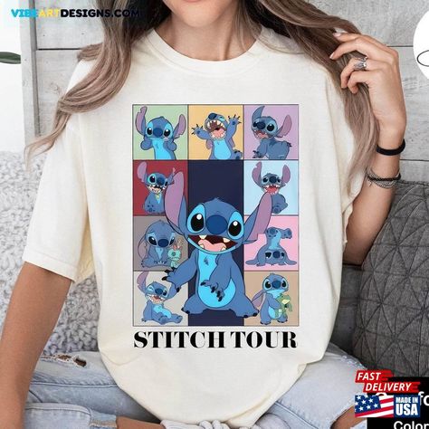 Stitch Tour Shirt Eras Version Unisex Lilo And Classic T-Shirt Check more at https://vibeartdesigns.com/product/stitch-tour-shirt-eras-version-unisex-lilo-and-classic-t-shirt/ Outfit Disney, Tour Shirt, Lilo And Stitch, Eras Tour, Classic T Shirts, T Shirts, Disney, Birthday, T Shirt