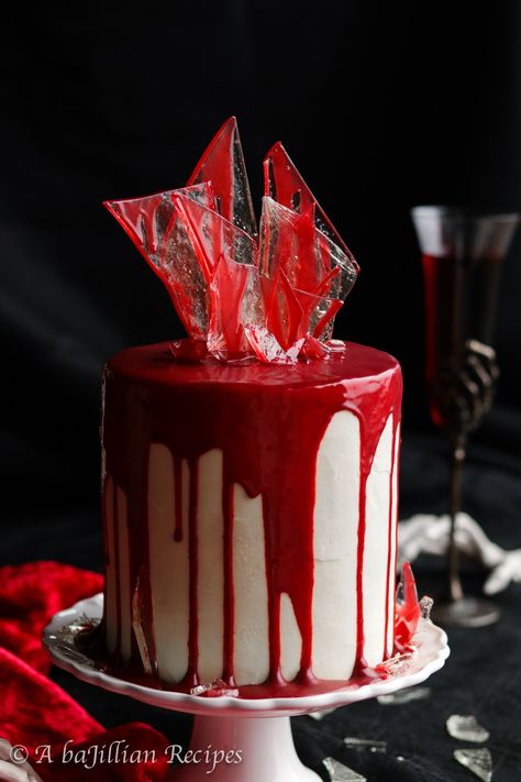 Bloody Red Velvet Cake - A baJillian Recipes Red Velvet Cake Frosting, Strawberry Lemonade Cookies, Blue Velvet Cakes, Strawberry Tiramisu, Lemon Sugar Cookies, White Chocolate Ganache, Sugar Cookie Frosting, Toffee Bits, Chocolate Toffee