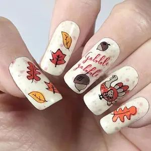 Fall Press on Nails Medium Square Fake Nails Thanksgiving Acrylic Nails with Maple Leaf Turkey Design White Full Cover False Nails with Glue Gloss Artificial Nails for Women Fall Manicure Art #naildesigns #nail #nails #halloween #nails #halloweennails #pinterest #pinterestadvertising #amazon #fall #fallnails Fall Press On Nails, Fake Nails White, Thanksgiving Nail Designs, Halloween Acrylic Nails, Fall Manicure, Manicure Diy, Coffin Press On Nails, Nail Art Set, Thanksgiving Nails