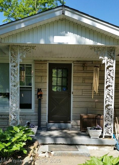 How to replace and paint porch columns with a Finish Max paint sprayer Painted Storm Door, Exterior Columns, Front Porch Columns, Porch Supports, Outdoor Columns, Painted Concrete Steps, Stencils Painting, Painted Front Porches, Porch Ceiling