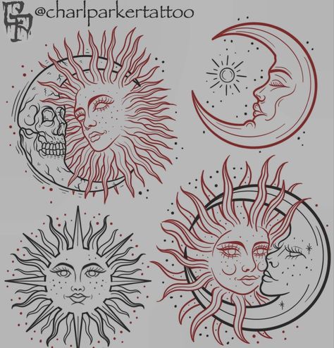 Sun And Moon Tattoos, Luna Tattoo, Moon Sun Tattoo, Sun Tattoo Designs, Moon Tattoos, Moon Tattoo Designs, Sun Tattoos, Tattoo Stencil Outline, Sun Tattoo