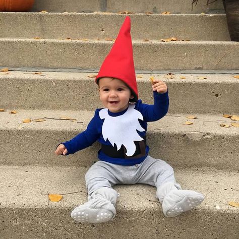 Garden Gnome Costume, Baby Gnome Costume, Garden Gnomes Costume, Halloween Costume Ideas For Kids, Costume Ideas For Kids, Sew Halloween Costume, Gnome Costume, Halloween Sewing, Diy Halloween Costumes For Kids