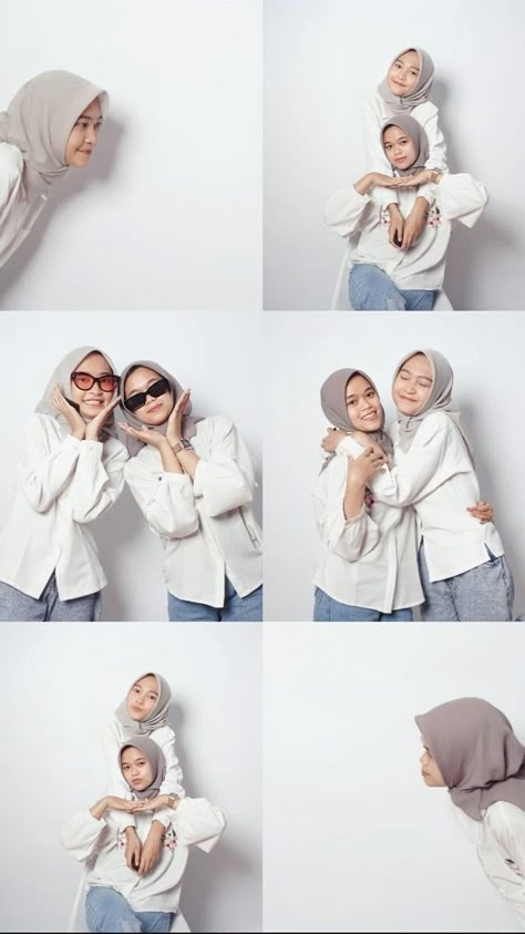 Photo Both Ideas, Photo Booth Poses Couple, Self Foto, Photobox Pose, Group Photo Poses, Sisters Photoshoot Poses, Graduation Poses, Sisters Photoshoot, Studio Poses