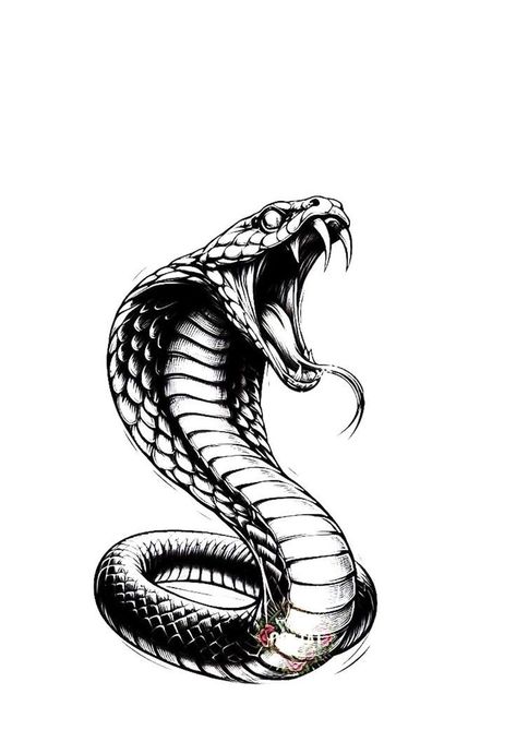 Cobra Snake Tattoo Design, King Kobra Tattoo, Cobra Head Tattoo Design, King Cobra Snake Tattoo, King Cobra Tattoo Design, Snake Art Tattoo, Cobra Snake Tattoo, Cobra Tattoo Design, Tattoo Design Snake