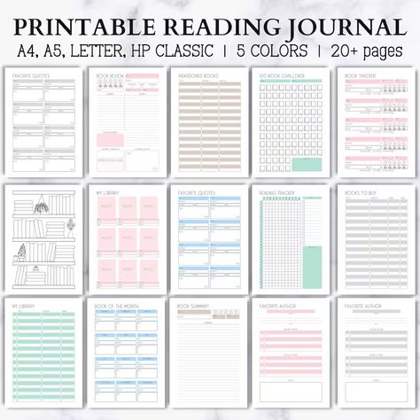 Reading Planner, Reading Journal Printable, Book Review Journal Book Summary, Printable Bookshelf Reading Tracker, Reading Log, Cute Journal - Etsy Netherlands 100 Book Challenge, Reading Journal Printable, Book Review Journal, Reading Planner, Doodle Pages, Book Log, Reading Notes, Reading Tracker, Cute Journals