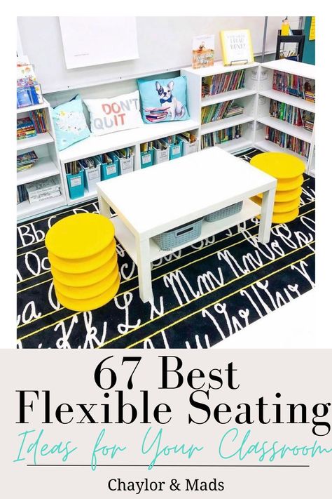 Fourth Grade Flexible Seating, Kindergarten Classroom Seating, Teacher Furniture Ideas, Ikea Classroom Furniture, Cheap Flexible Seating Ideas, Flexible Seating Classroom Middle School, Flexible Seating Classroom Elementary, Classroom Library Seating, Ikea Classroom Hacks