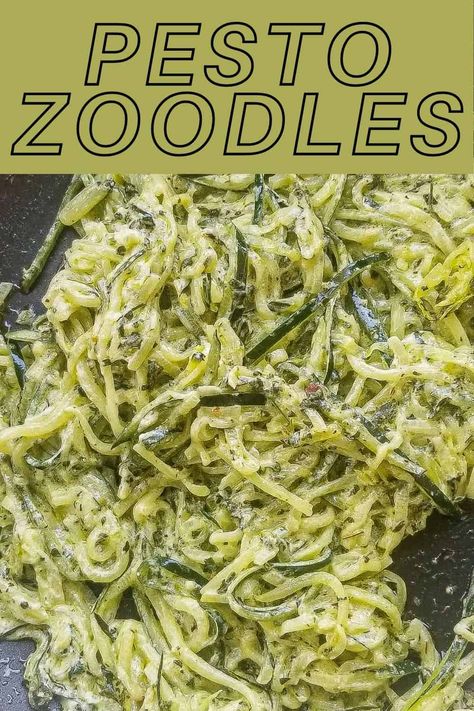 Easy Creamy Pesto Zoodles Recipe - Cooking with Tyanne Pasta With Cream Cheese, Zoodle Recipes Healthy, Spiralized Zucchini Recipes, Low Carb Recipes For Dinner, Artichoke Pesto, Zoodles Recipe, Vegetable Pasta Recipes, Veggie Noodles Recipes, Pesto Zoodles