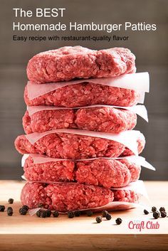 Hamburger Homemade Patties, Homemade Patties Hamburgers, Homemade Burgers Patties Easy, Ground Beef Burger Patties, Juicy Homemade Hamburgers, Burger Patty Recipe Beef Easy, Homemade Beef Patties, Tasty Hamburger Patties, Good Hamburger Patties