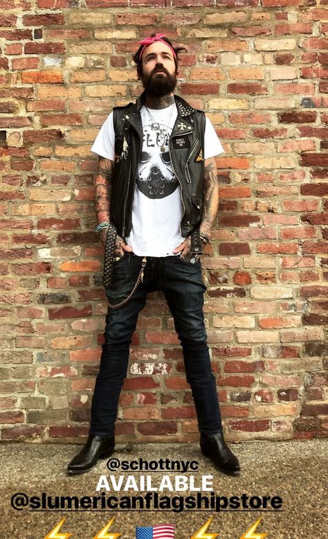 Rockstar Look Men, Modern Rockstar Outfit Men, Rock And Roll Outfits Men, Rock Metal Outfits, Heavy Metal Outfit Men, Rock Star Outfit For Men, Metal Style Men, Mens Rocker Style, Rockstar Style Men