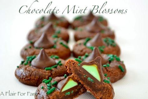 Chocolate Thumbprint Cookies, Truffle Cookies, Dark Chocolate Mint, Blossom Cookies, Sweet Potato Recipes Casserole, Potatoe Casserole Recipes, Cookie Dough Recipes, Chocolate Mint, Gluten Free Chocolate