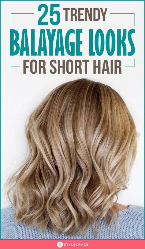 Balayage For Short Brown Hair, Darker Blonde Balayage Short Hair, Short Hair With Baylage, Trendy Balayage, Balayage In Short Hair, Cool Blonde Highlights Short Hair, Short Hair Styles With Highlights, Trending Hair Balayage, Baylage Short Bob