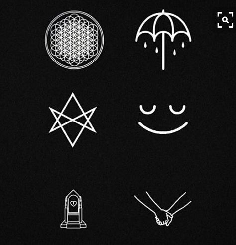 BMTH logos Bmth Tattoo, Band Tattoos, Oliver Sykes, Music Tattoo, Musical Band, Bring Me The Horizon, Band Logos, Blink 182, Pierce The Veil