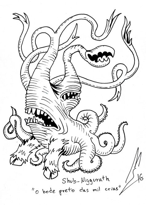 Dark Young of Shub-Niggurath (H. P. Lovecraft) Shub Niggurath, H P Lovecraft, Hp Lovecraft, Cthulhu Mythos, Cthulhu, Drawing Ideas, Female Sketch, Avatar, Drawings