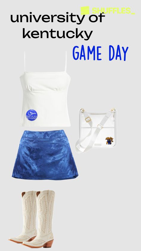 Created by isabelirizarry15 on Shuffles Blue Game Day Outfit, Rush Week Outfits, Gameday Fits, Rush Week, Big Blue Nation, College Game Days, Blue Game, College Fits, Game Day Outfit