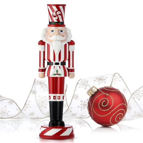 13" Resin Peppermint Nutcracker - Bed Bath & Beyond - 38248535 Peppermint Nutcracker, Red Nutcracker, Nutcracker Decor, Christmas Nutcrackers, Holiday Store, Christmas Store, Nutcracker Christmas, Super Sweet, Memorable Gifts