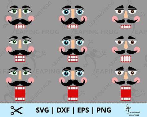 Nutcracker Window Display, Nutcracker Face Template, Nutcracker Faces, Nutcracker Silhouette, Face Svg Free, Nutcracker Face, Printable Nutcracker, Pringles Logo, Nutcracker Crafts