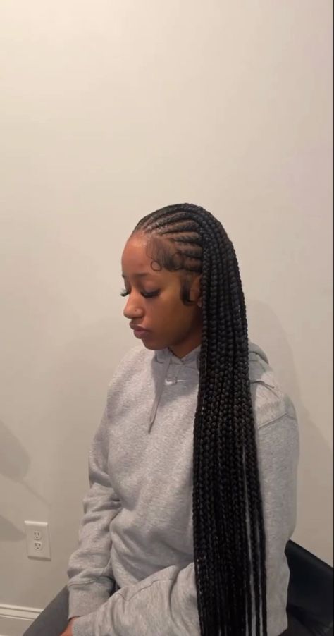 Straight Back Hairstyles, Single Braids Hairstyles, Straight Back Braids, Afro Braids, Pretty Braids, Braided Hairstyles For Black Women Cornrows, Single Braids, Braids Hairstyles Pictures, Braided Cornrow Hairstyles