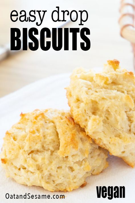 Craggy nooks, light and crispy, these EASY vegan biscuits are begging to be made over and over. #BiscuitsRecipe | #Biscuits | #VeganBreakfastIdeas | #BreakfastRecipes at OatandSesame.com #oatandsesame Homemade Biscuits From Scratch, Easy Drop Biscuits, Clean Eating Vegetarian, Vegan Biscuits, Homemade Sourdough, Roasted Butternut Squash Soup, Drop Biscuits, Buttery Biscuits, Best Vegan Recipes