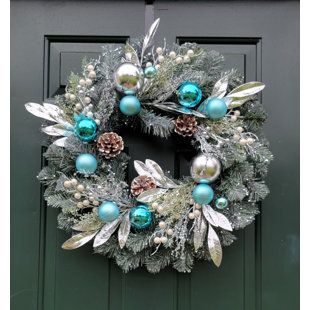 Pine Ornaments, Silk Wreaths, Pumpkin Garland, Christmas Decorations Wreaths, Blue Wreath, Pillows Flowers, Handmade Wreaths, Elegant Christmas, Winter Wreath