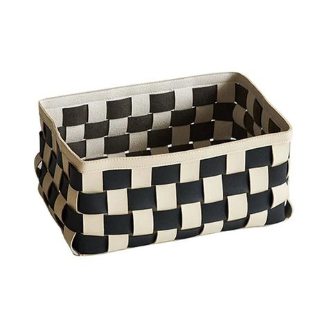 Storage Box Aesthetic, Aesthetic Storage, House Vibes, Multifunctional Storage, Puppy Stuff, Happy Minds, Town House, Checkerboard Pattern, Woven Basket