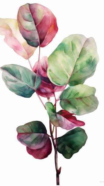 Botanical Watercolor Leaves, Batik Background, Colored Pencil Artwork Ideas, Abstract Watercolor Flower, Botanical Leaves, Abstract Flower Art, Flower Art Drawing, Watercolor Plants, Blue Abstract Art