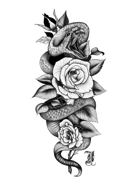 Rose Tattoos Forearm, Rose Tattoos Arm, Rose Tattoos Men, Simple Rose Tattoos, Rose Tattoos Design, Rose Tattoos On Shoulder, Snake Rose Tattoo, Red Rose Tattoos, Snake And Rose Tattoo