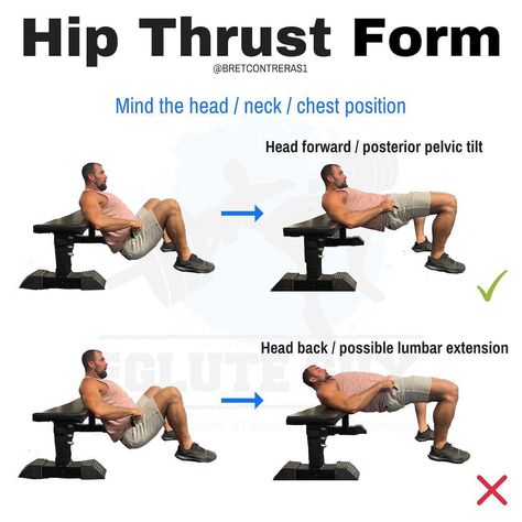 Hip Thrusts At Home, Hip Thrust Form, Hip Thrust Workout, Glute Guy, Dumbbell Hip Thrust, Hip Thrusts, Pelvic Tilt, Back Injury, Hip Thrust