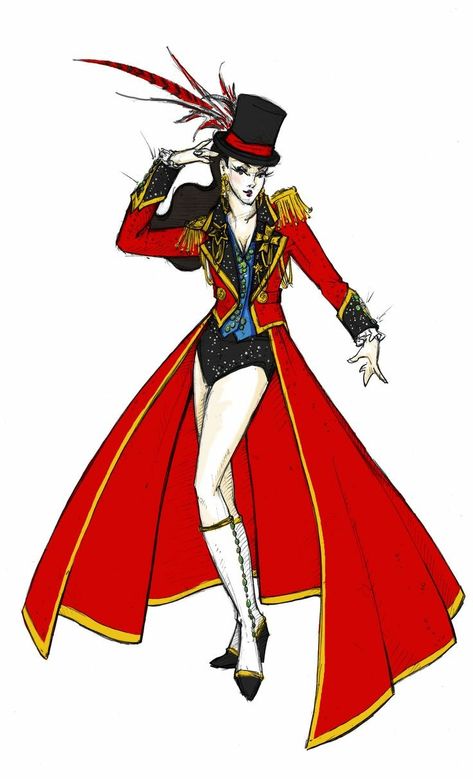 Lion Tamer Costume, Moulin Rouge Costumes, Vintage Circus Costume, Steampunk Circus, Circus Fashion, Ringmaster Costume, Circus Vintage, Costume Design Sketch, Circus Dress