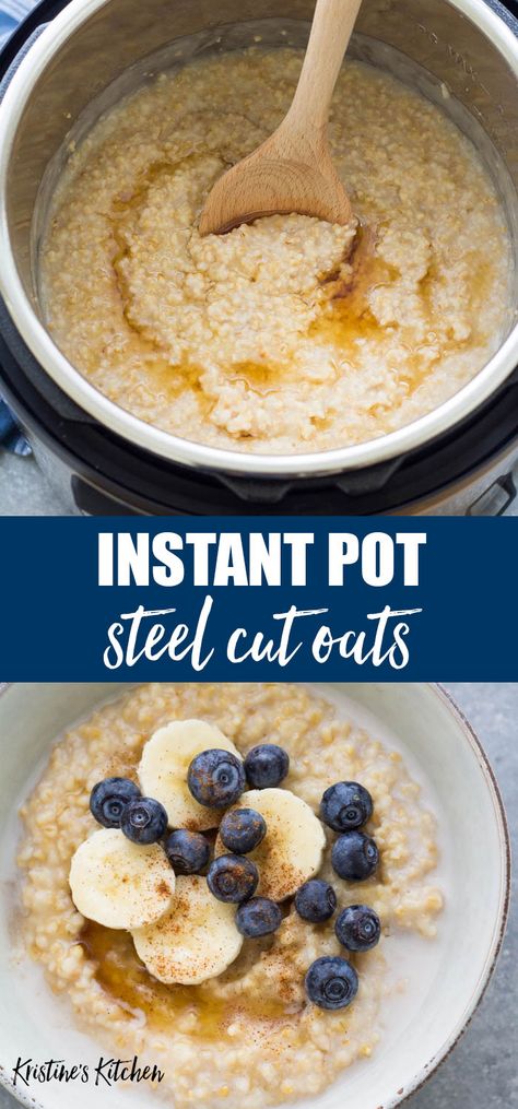 Make Ahead Breakfasts, Oats With Milk, Steel Cut Oats Recipe, Healthy Make Ahead Breakfast, Menu Sarapan Sehat, Steel Cut Oatmeal, Resep Smoothie, Pot Recipes Easy, Steel Cut Oats