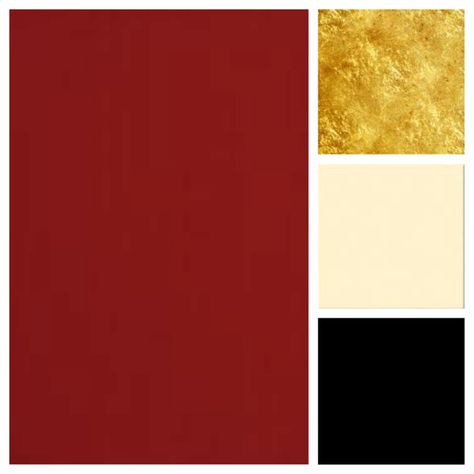 Pretty color palette. Red gold cream black ( love !! take away the gold!!) Burgundy Colour Palette, Red Accent Wall, Gold Rooms, Brown Color Schemes, Gold Color Palettes, Red Color Schemes, Red Colour Palette, Color Schemes Colour Palettes, Living Room Color Schemes