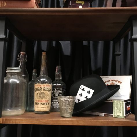 Bar Themed Party Decoration, Prohibition Party Ideas, Speakeasy Table Decor, Speakeasy Party Decor, Speakeasy Bar Ideas, Prohibition Decor, Speakeasy Party Decorations, 1920s Speakeasy Aesthetic, Speakeasy Ideas