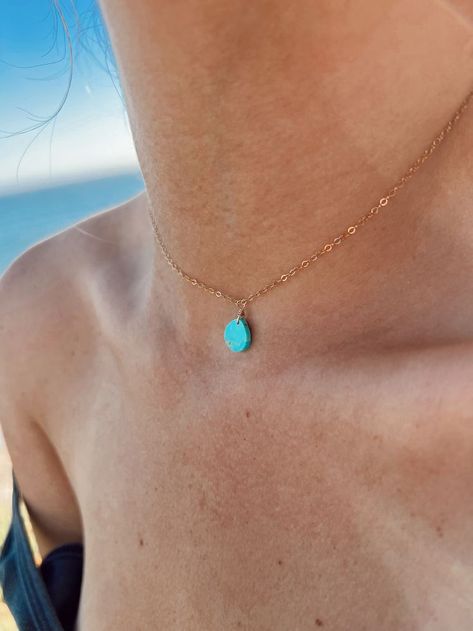 Gold Jewelry/ Handmade Necklace/Gemstone Necklace/Minimal Necklace Real Turquoise Necklace, Turquoise And Gold Jewelry, Gold Neckles, Silver Smithing, 2023 Mood, Swift Concert, Turquoise Pendant Necklace, Jewelry Turquoise, Pendant Necklace Gold