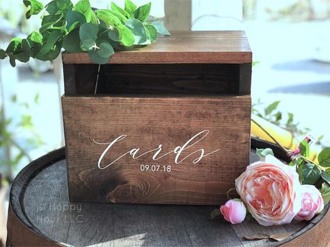 Wood Card Box, Rustic Card Box, Wooden Card Box, Rustic Wedding Cards, Sunflower Cards, Wedding Card Box, Envelope Box, Wood Card, Wooden Cards