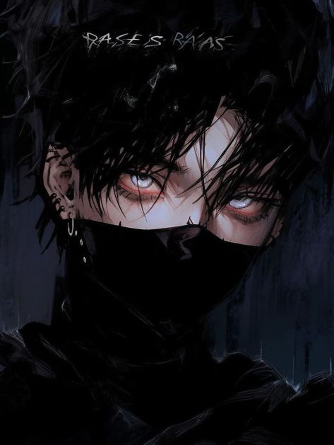 Emo Profile, Cool Profile, Black Hair Anime Guy, Black Hair Boy, Black Hair Blue Eyes, Anime Black Hair, Digital Portrait Art, Dark Anime Guys, Cool Anime Guys