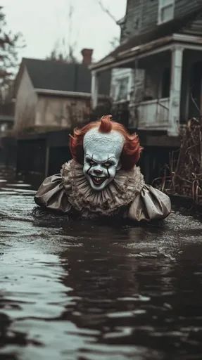 ↑↑↑ Larger size on website 🔸 The image shows Pennywise the Dancing Clown from the movie "IT," submerged in murky water. His white Halloween Wallpaper Pennywise, Clown From It, Scary Clown Movie, Horror Movie Scenes, The Movie It, Murky Water, Creepy Circus, Clown Pics, Creepy Clowns