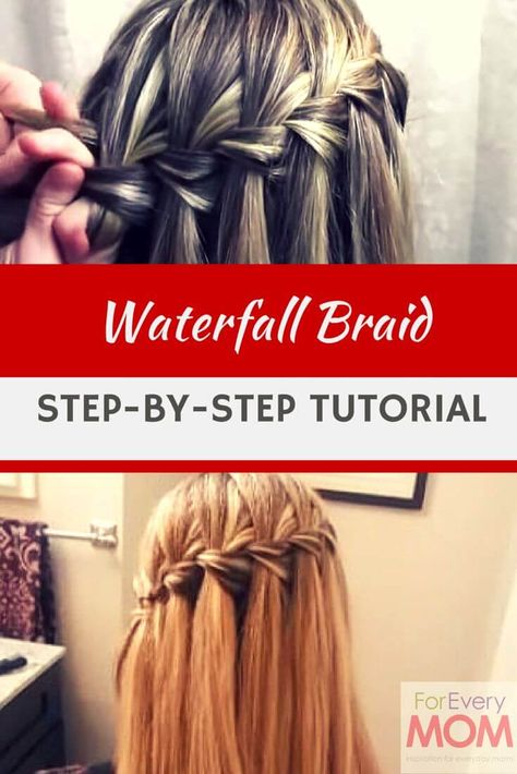 Waterfall Braid Tutorial, Braids Tutorial Easy, Braids Step By Step, Braids Tutorial, Waterfall Braids, Bohemian Hair, Top Braid, Prom Hairstyle, Bridesmaid Ideas