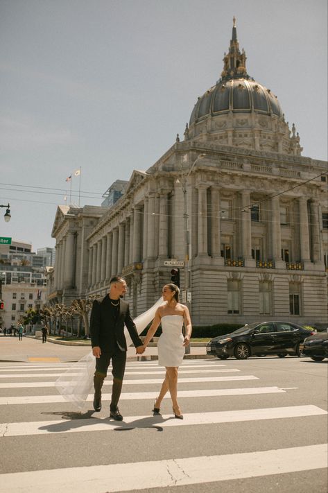 San Francisco City Hall Wedding Photography. City Street. Rocio Rivera Photography Sf City Hall Wedding Mayors Balcony, City Street Wedding Pictures, Engagement Photoshoot San Francisco, Sf Wedding Photos, Sacramento Capitol Engagement Photos, San Fran City Hall Wedding, San Francisco Courthouse Wedding Photos, San Fran City Hall Elopement, San Francisco City Hall Photoshoot