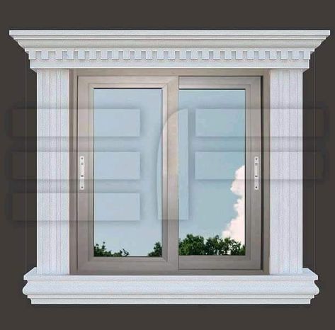 Classic Window Design Exterior, Front Window Design, Frameless Windows, Technology Aesthetic, Modern Window Design, Architectural Detailing, Windows Design, House Window Design, Two Story House Design