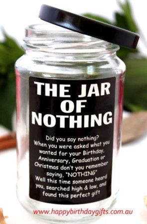 “The Jar of Nothing” a perfect gift for any special occasion, birthday… Jar Of Nothing, Joululahjat Diy, Selamat Hari Valentine, Hari Valentine, Cadeau Diy, The Jar, Homecoming Proposal, Proposal Ideas, Birthday Gift Ideas