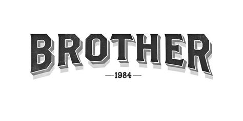 BROTHER - Easily Distracted® | Leigh Whipday Logo Lettering Design, Script Logotype, Bass Reeves, Brain Design, Fire Fighter Tattoos, Brother Tattoos, Portland City, Typography Hand Drawn, Self Branding