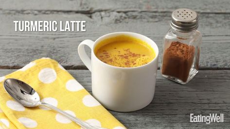 Anti-Inflammatory Diet Meal Plan: 1,200 Calories | EatingWell Turmeric Latte Recipe, Turmeric Health, Turmeric Health Benefits, Turmeric Latte, Fresh Turmeric, Pregnancy Nutrition, Dairy Free Eggs, Inflammatory Foods, Latte Recipe