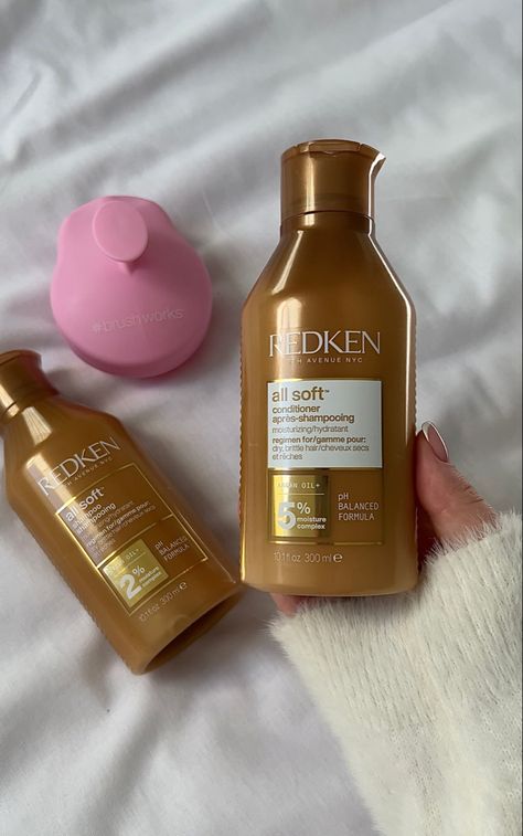 Redken All Soft Shampoo, All Soft Redken, Vanilla Hair Care, Redken Aesthetic, Redken Shampoo, Shirt Maxi Dress, Redken All Soft, Hair Nutrition, Dry Brittle Hair