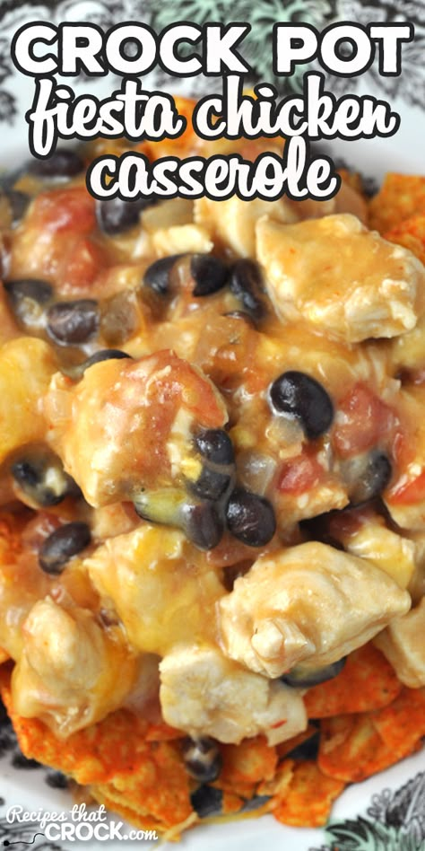 Fiesta Chicken Casserole, Crockpot Chicken Casserole, Fiesta Chicken Crockpot, Rotel Recipes, Instant Family, Fiesta Chicken, Chicken Casserole Recipe, Crockpot Casserole, Crockpot Dishes