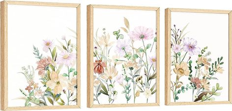 EXCOOL CLUB Watercolor Wildflower Decor - 12x16 inches | 30cmx40cm Vintage Flower Wall Art Prints, Floral Pictures Wall Decor, Botanical Wildflowers Poster Painting Artsy Room Decorations for Bedroom Bathroom (UNFRAMED) : Amazon.ca: Home Floral Pictures, Wildflower Decor, Floral Bathroom Decor, Pictures Wall Decor, Painting For Bedroom, Wildflower Paintings, Pictures Wall, Poster Painting, Large Floral Print