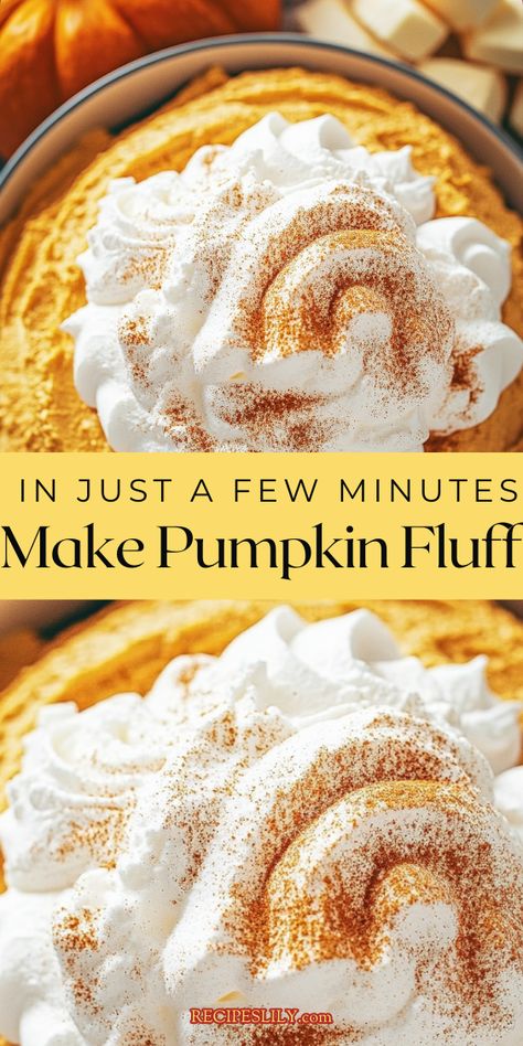 This pumpkin fluff recipe is the perfect no-bake treat for autumn gatherings. Lofthouse Cookie Recipe, Strawberry Cheesecake Salad, Pumpkin Fluff, Pumpkin Souffle, Fluff Recipe, Sugar Free Pudding, Fall Desserts Easy, Homemade Pumpkin Puree, Easy To Make Desserts