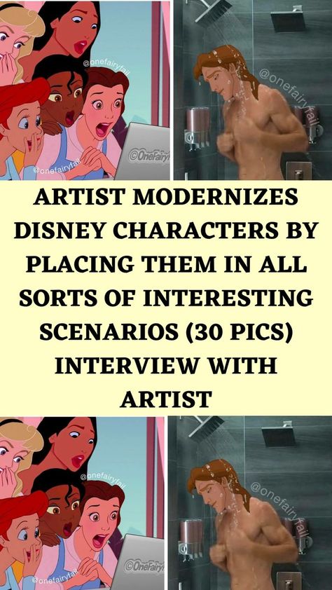 Disney Princess Characters, Princess Photo, Funny Tattoos, Disney Theme, Modern Life, Funny Stories, Bored Panda, Funny Comics, An Artist