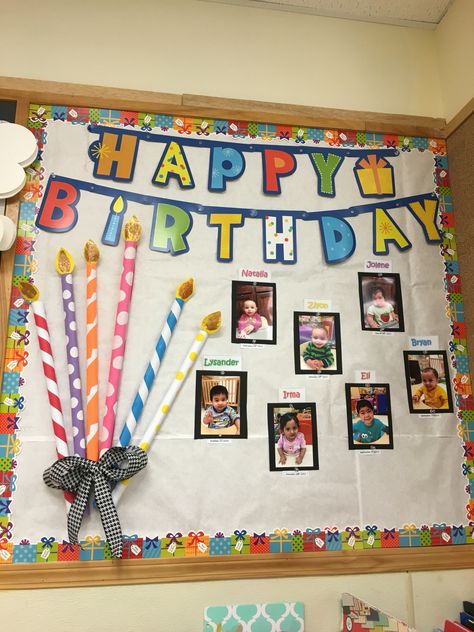 Birthday bulleting board Employee Birthday Bulletin Board Ideas, Birthday Billboard Ideas, Staff Birthday Bulletin Board Ideas, Birthday Board Themes, Birthday Board Ideas For Work Hospital, Infant Birthday Board Ideas, Birthday Board Ideas For Work, Birthday Display Board, Birthday Board Ideas